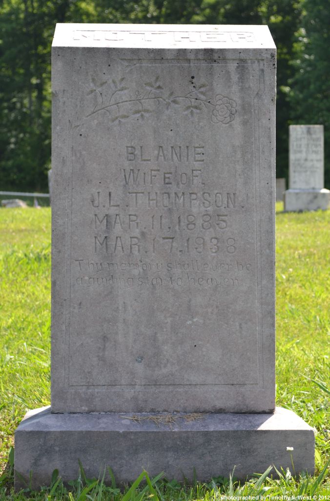 Blanie Roper Scott Co, TN - Burial Information